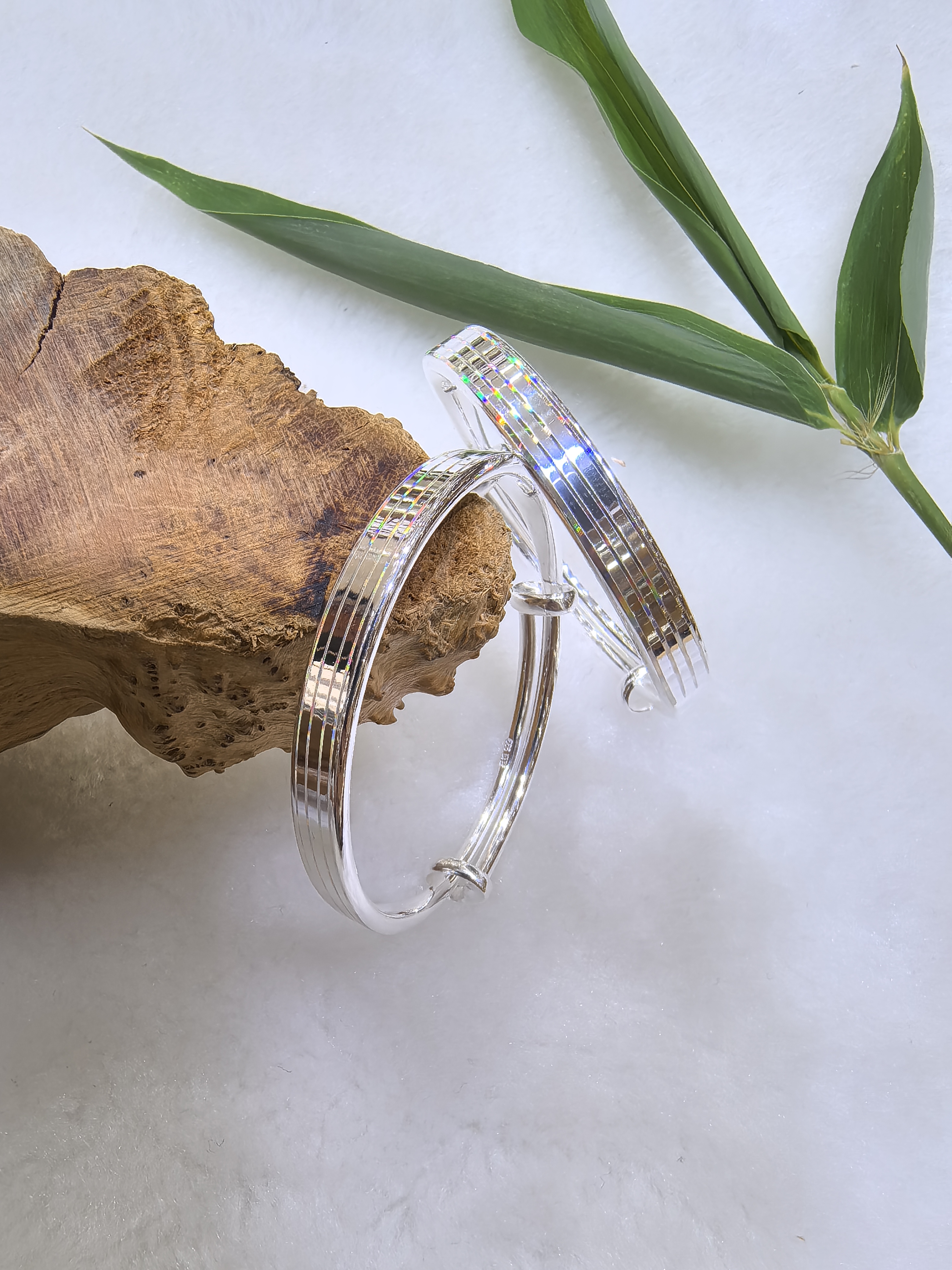 足银银制品 段银匠手工足银童镯小童男童女童光面拉丝童镯