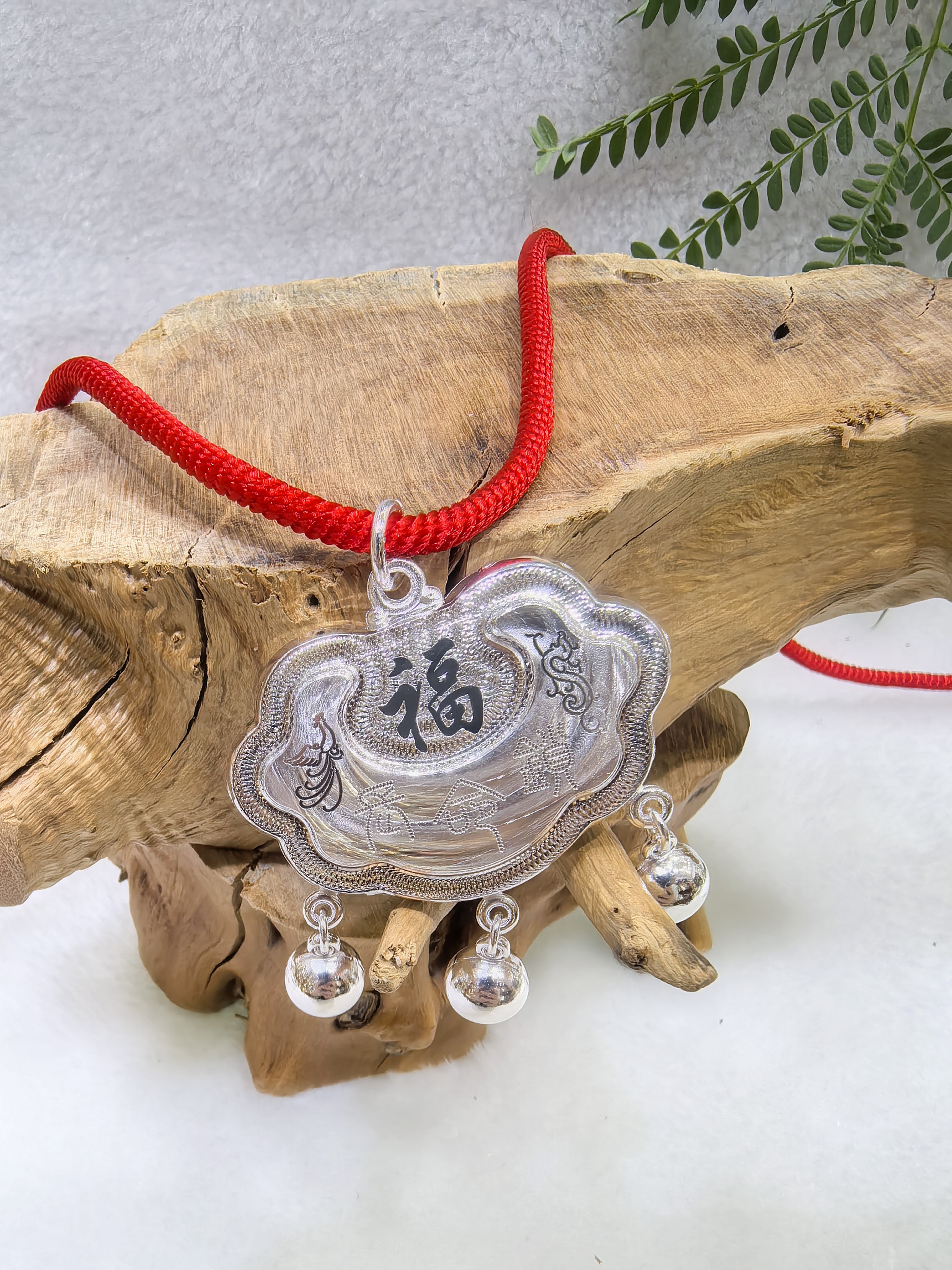 足银银制品 段银匠手工足银长命锁宝宝长命百岁锁s999