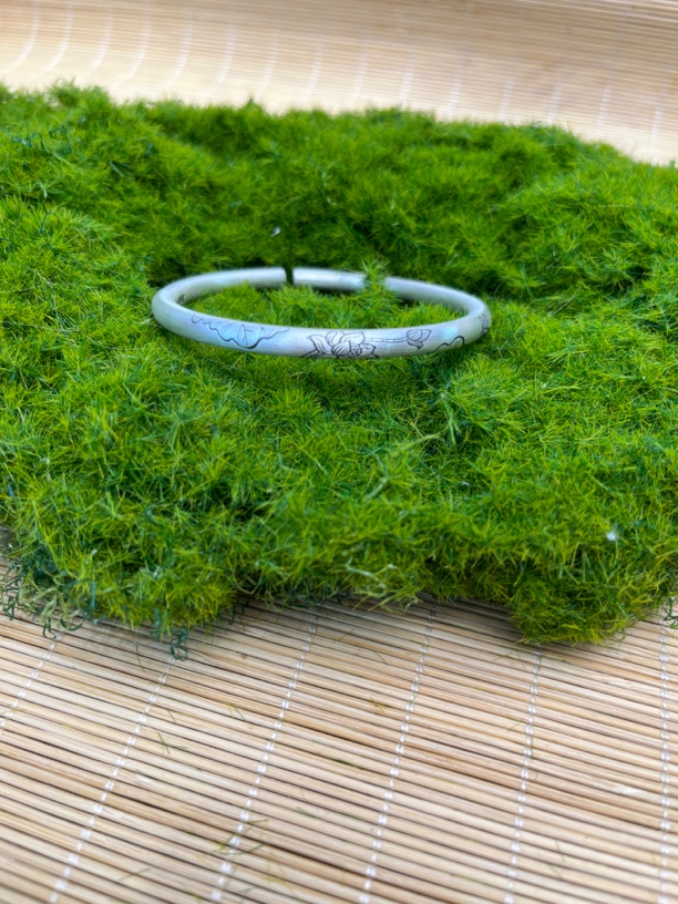足银银制品 段银匠纯手工制作足银999蝶恋花手镯