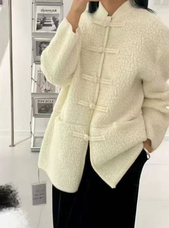 重磅托卡圈圈绒工艺手工盘扣新中式针织外套6427