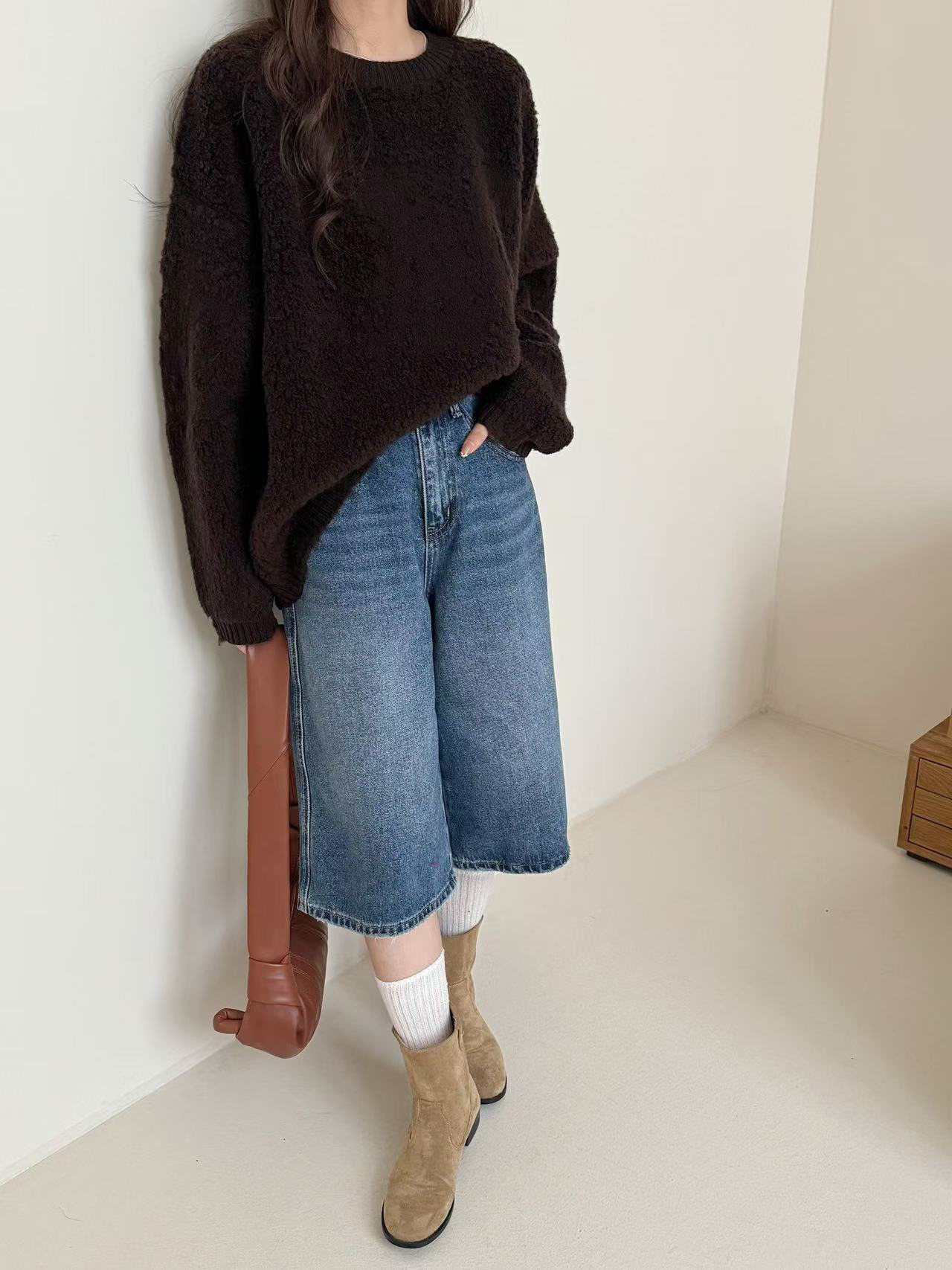 定制特种肌理圈圈5543花纱软糯温暖大毛衣