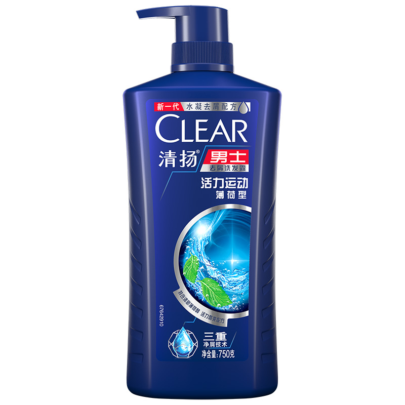 清扬男士洗发露活力运动薄荷型 750g/瓶