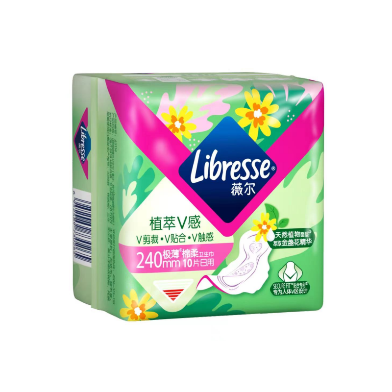 Libresse薇尔植萃V感极薄棉柔日用240mm卫生巾 10片/包
