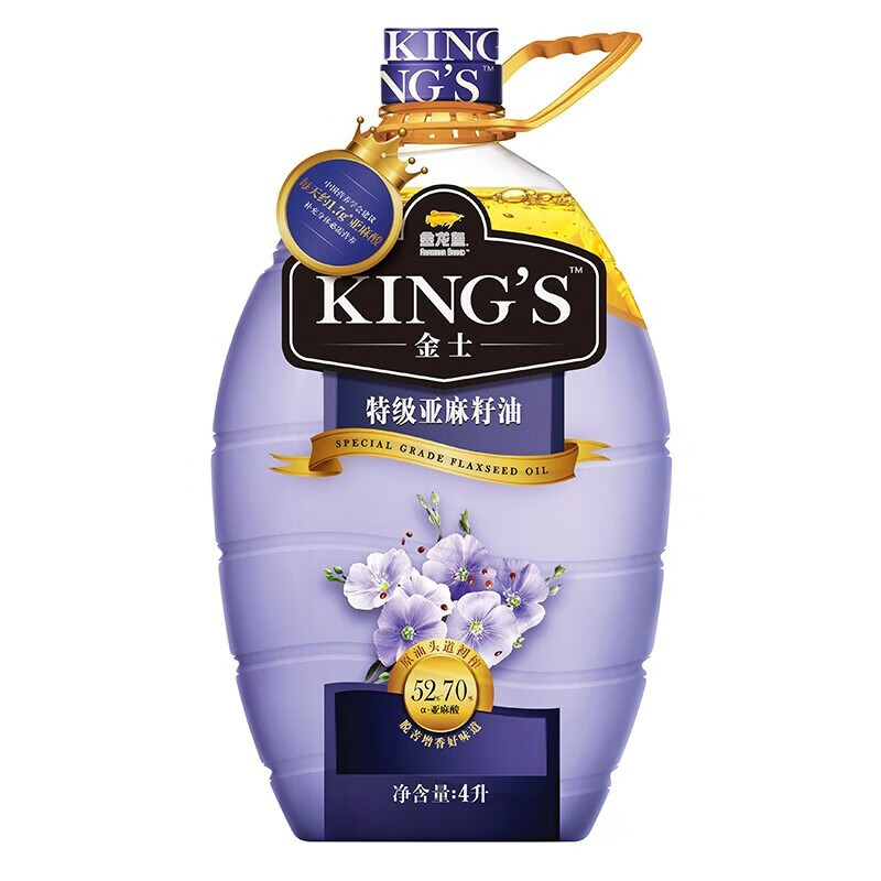 金龙鱼KINGS特级亚麻籽油 4L/瓶