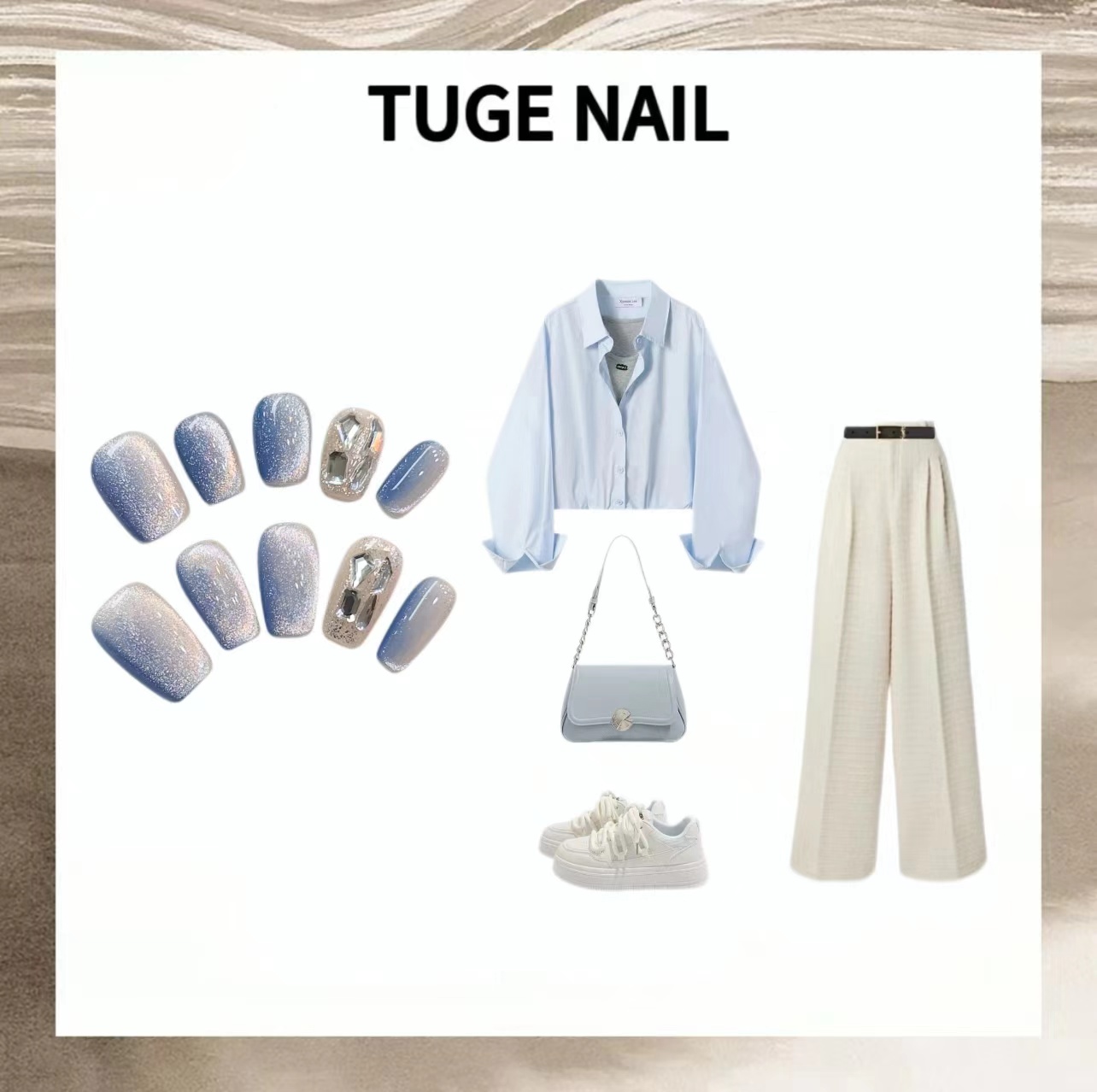 TugeNail“芬兰雪境”秋冬韩系爱豆同款极简复古设计师穿戴甲-77