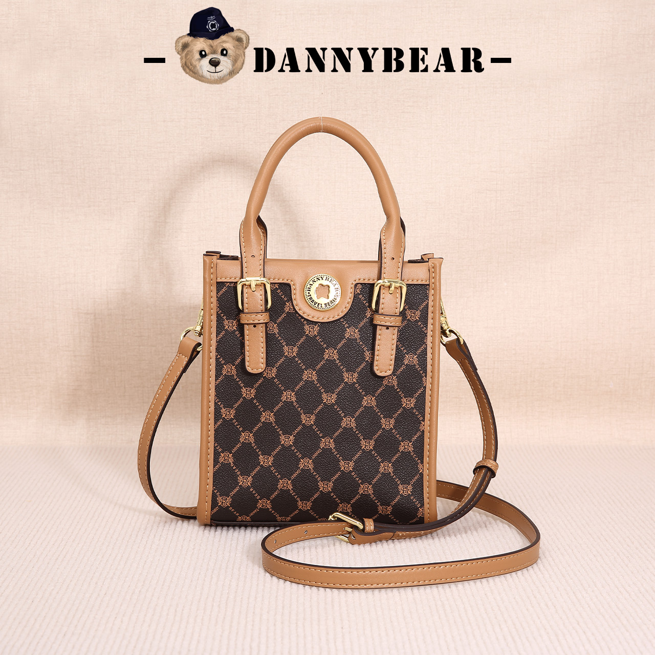 #J#DANNYBEAR轻奢斜挎包时尚百搭格仔熊琴谱包女包DKB2826018-009