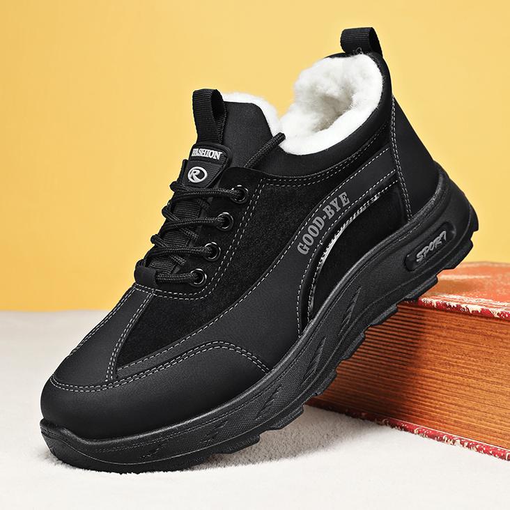 冬季新款时尚雪地靴加绒加厚绵羊毛懒人棉靴男保暖舒适防滑爸爸鞋