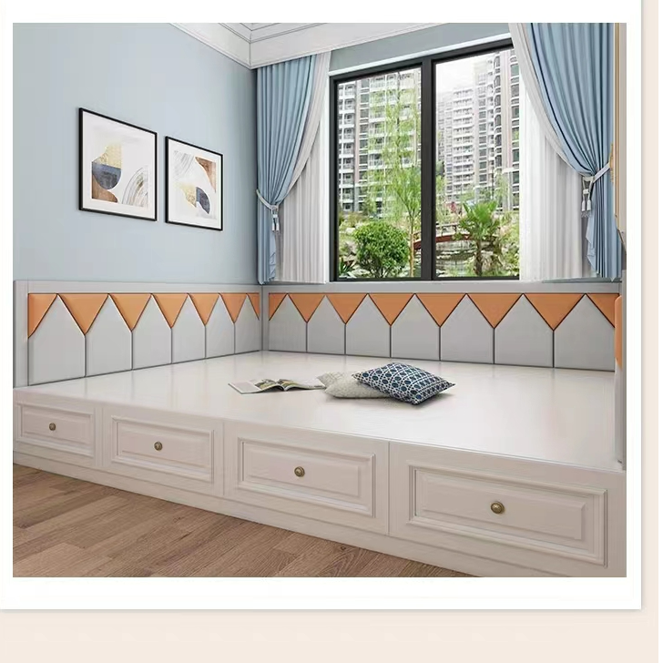 定制榻榻米软包墙围软包床头猫抓皮软包耐磨防刮手工款式尺寸