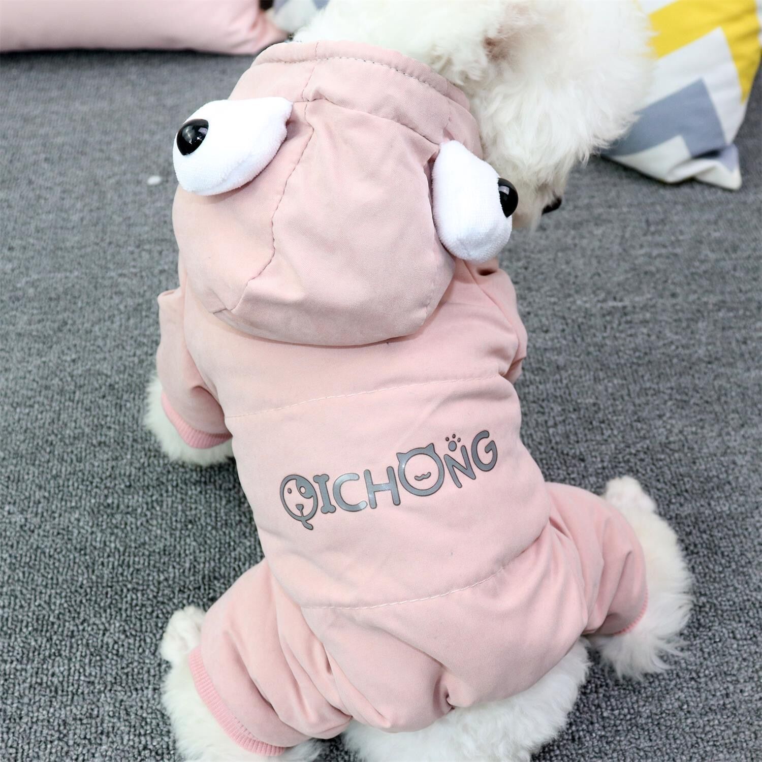 泰迪小狗狗衣服秋冬装冬季加绒棉衣四脚衣幼犬比熊宠物可爱小型犬