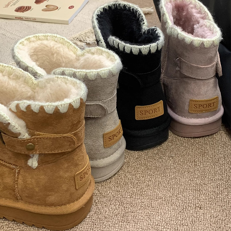 厚底雪地靴女款冬季2023新款棉鞋女冬加绒加厚保暖鞋女冬天毛毛鞋