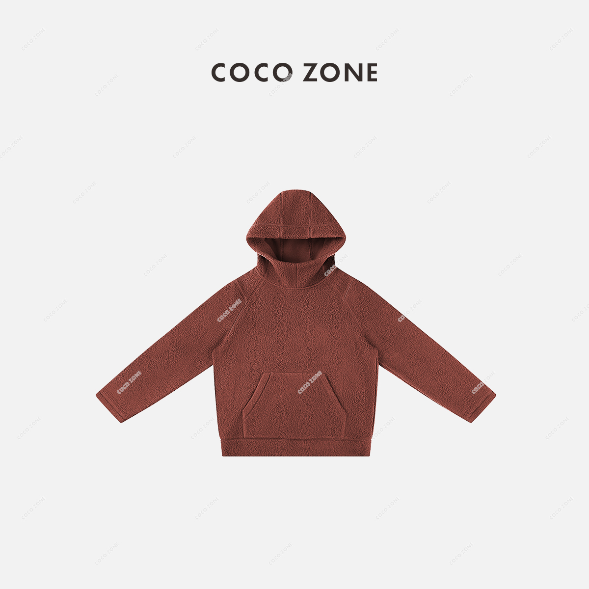 COCO ZONE 美式宽松休闲明线设计摇粒绒连帽卫衣23C19852