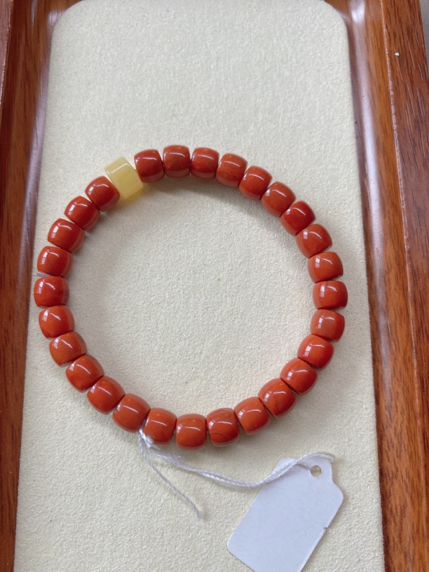 南红手串，6mm，瓦西料