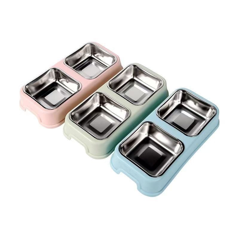 宠物碗不锈钢双碗防滑食盆吃饭喝水盆狗粮双碗