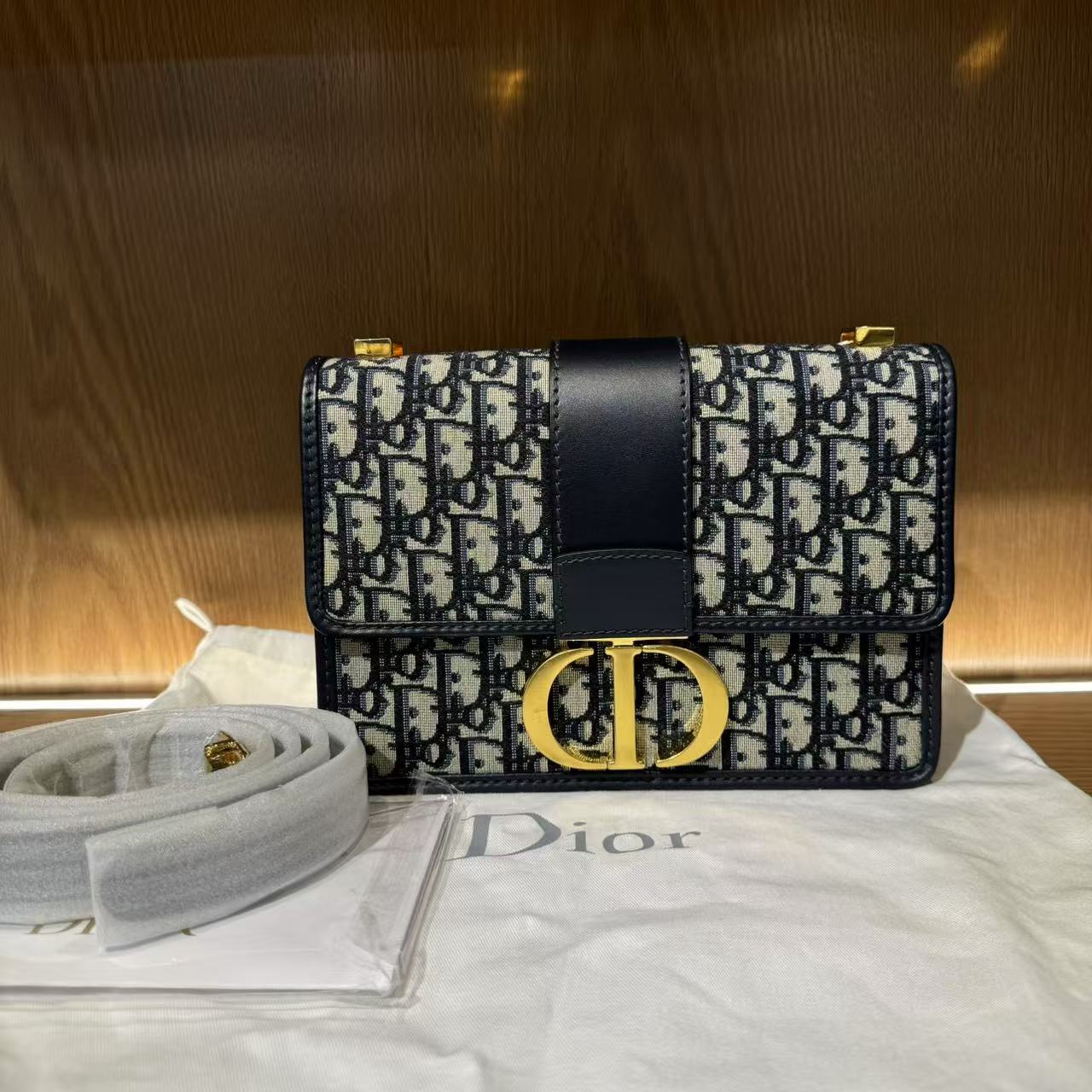 99新 DIOR/迪奥 飞小雨Fisoy/ 老花蒙田30中号斜挎包