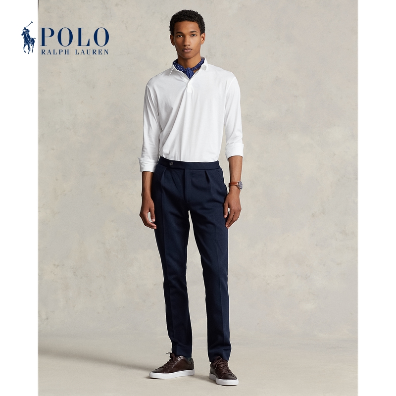 Ralph Lauren拉夫劳伦男装 经典款褶裥双面针织西装长裤715911069