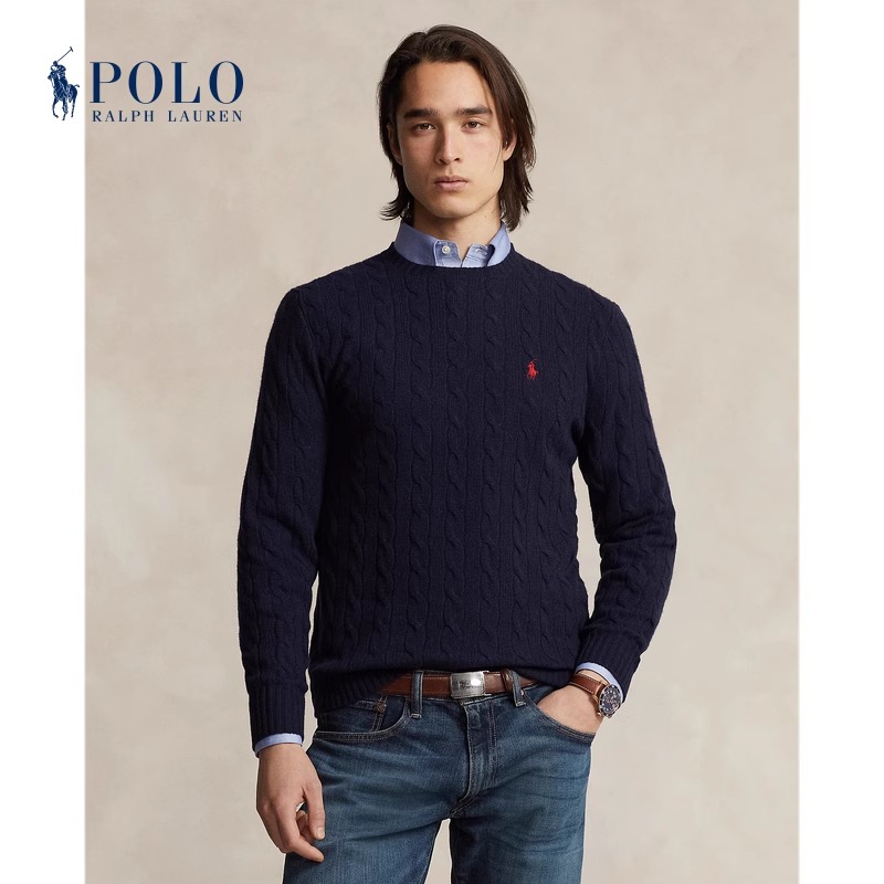 Ralph Lauren拉夫劳伦男装 经典款标准绞花编结针织毛衫710876762