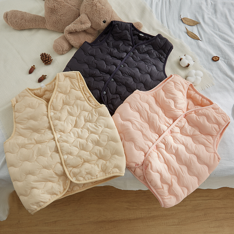 儿童保暖马甲秋冬新款防风加厚男童女童棉服外套保暖外穿马甲504