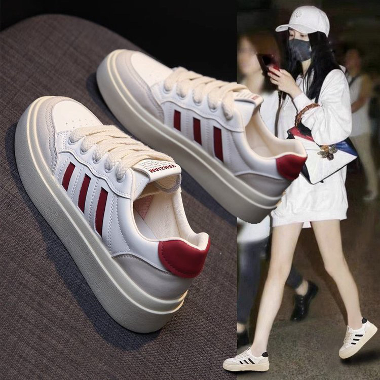 小白鞋女2023新款秋季板鞋爆款鞋子厚底女款运动休闲百搭平底女鞋