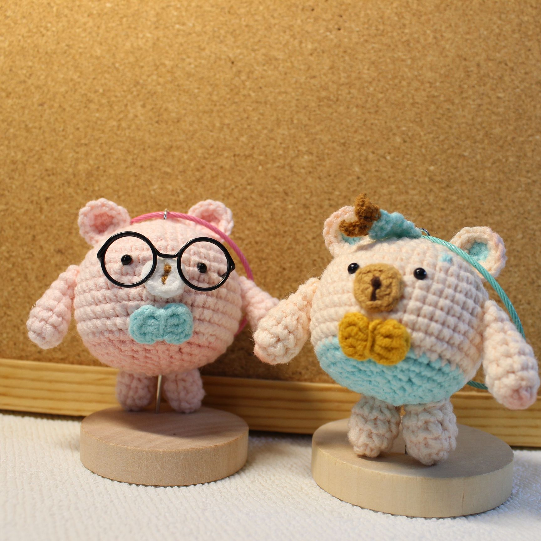 【37】仔仔熊蛋仔派对挂件手工钩织小熊玩偶钥匙扣包包挂件【成品