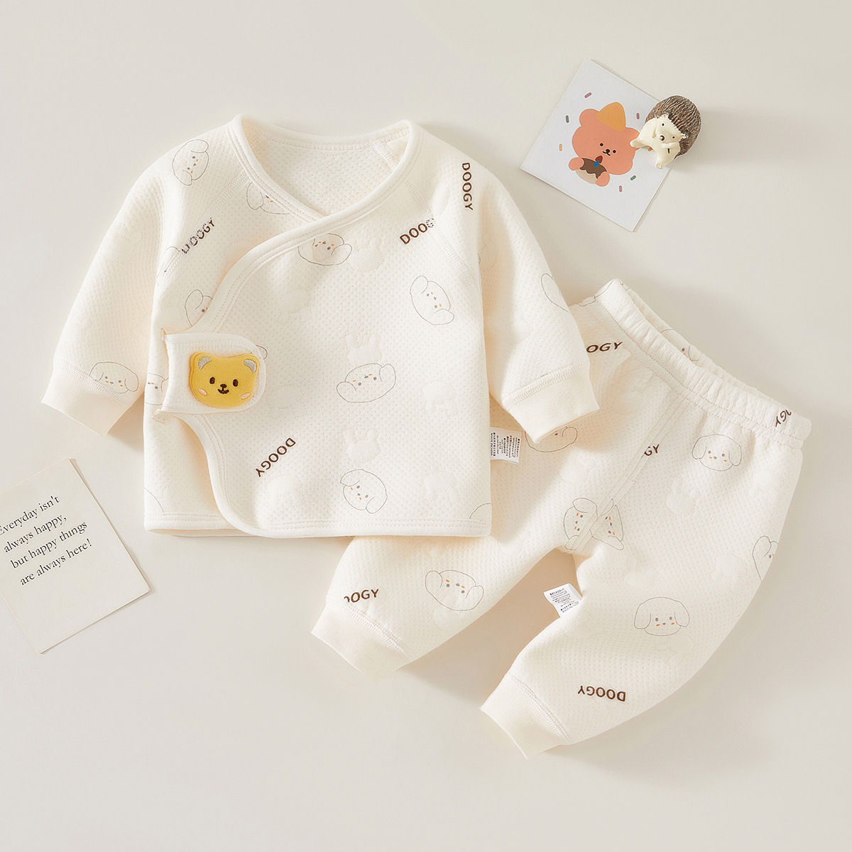 婴儿夹棉套装秋冬季新生儿和尚服纯棉保暖衣分体男女宝宝纯棉衣服