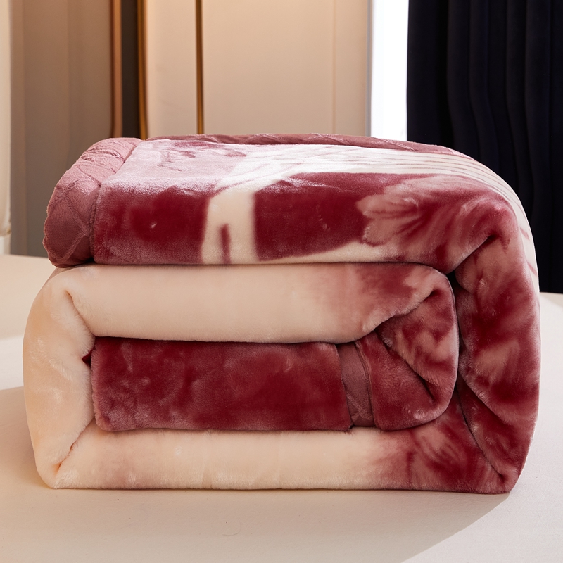 【约六斤】双层加厚拉舍尔毛毯被子秋冬季学生单人午睡毯子婚庆盖毯