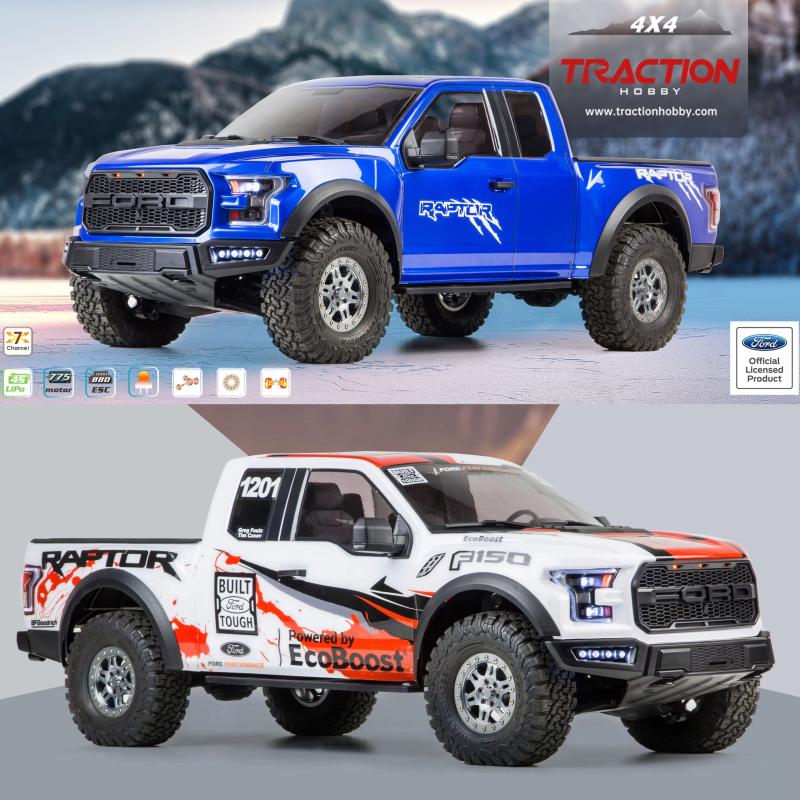 新款KM雷神1/8仿真福特猛禽F150皮卡车RTR遥控电动攀爬车越野车