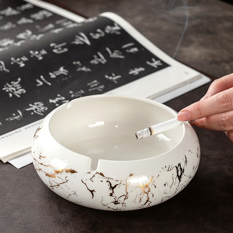 创意烟灰缸大号超大中式办公室防风烟灰缸个性陶瓷烟缸in家用客厅