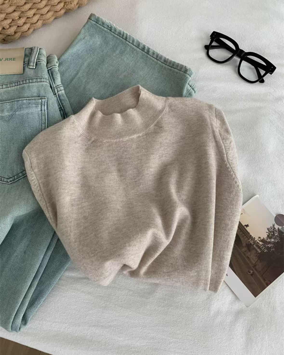 『如愿F』百搭休闲舒适简约潮流时尚针织衫1938