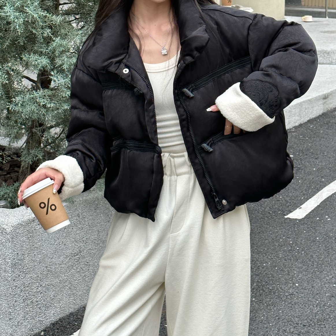 『羽绒服F』新款简约设计款百搭时尚款休闲羽绒服8852