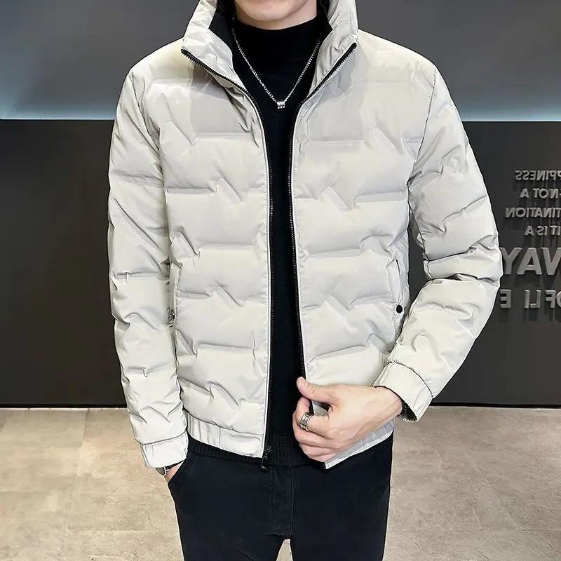 简型棉服男士短款加厚2023年冬季新款立领保暖加厚外套时尚潮服