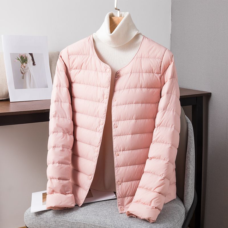 新款轻薄羽绒服女短款2023新款圆领保暖内胆修身内穿打底大服