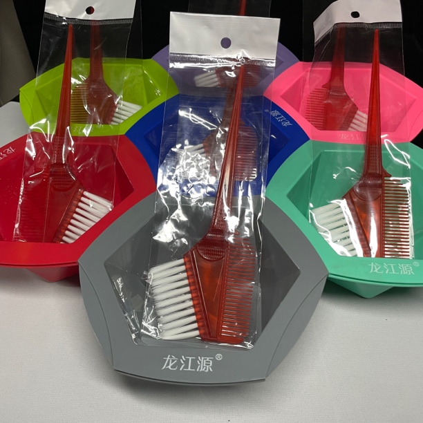 龙江源彩色焗油碗七个一套 可拆卸拼接 送七把刷子