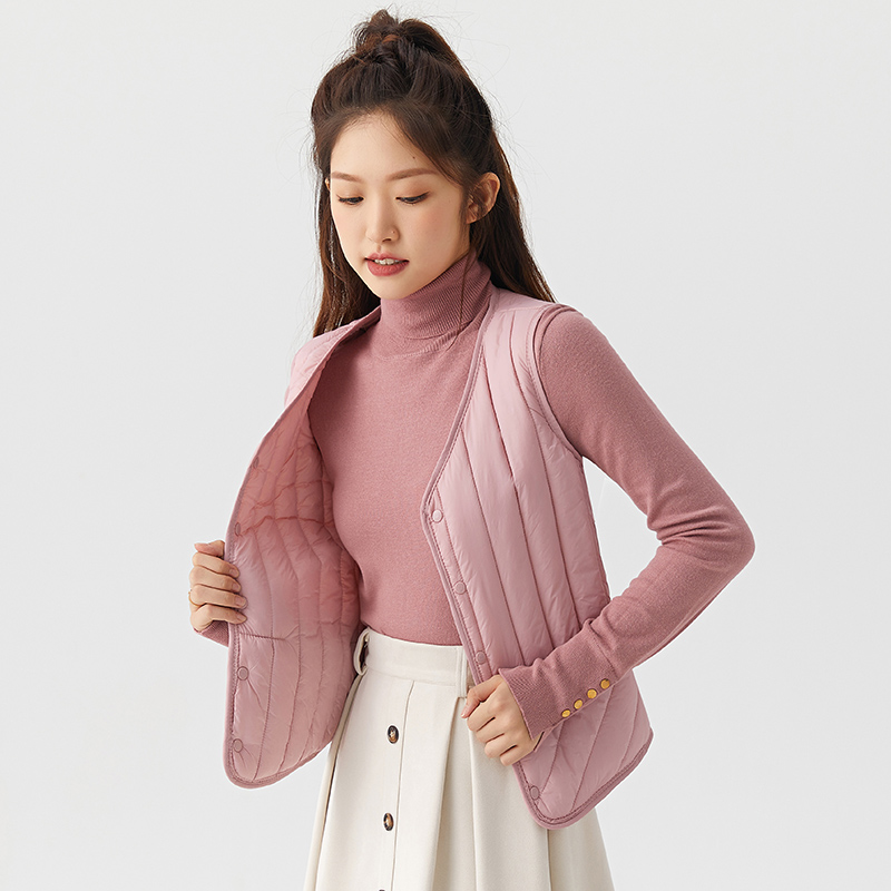 2025秋冬新款舒适轻薄女士保暖百搭基础简约棉马甲修身保暖