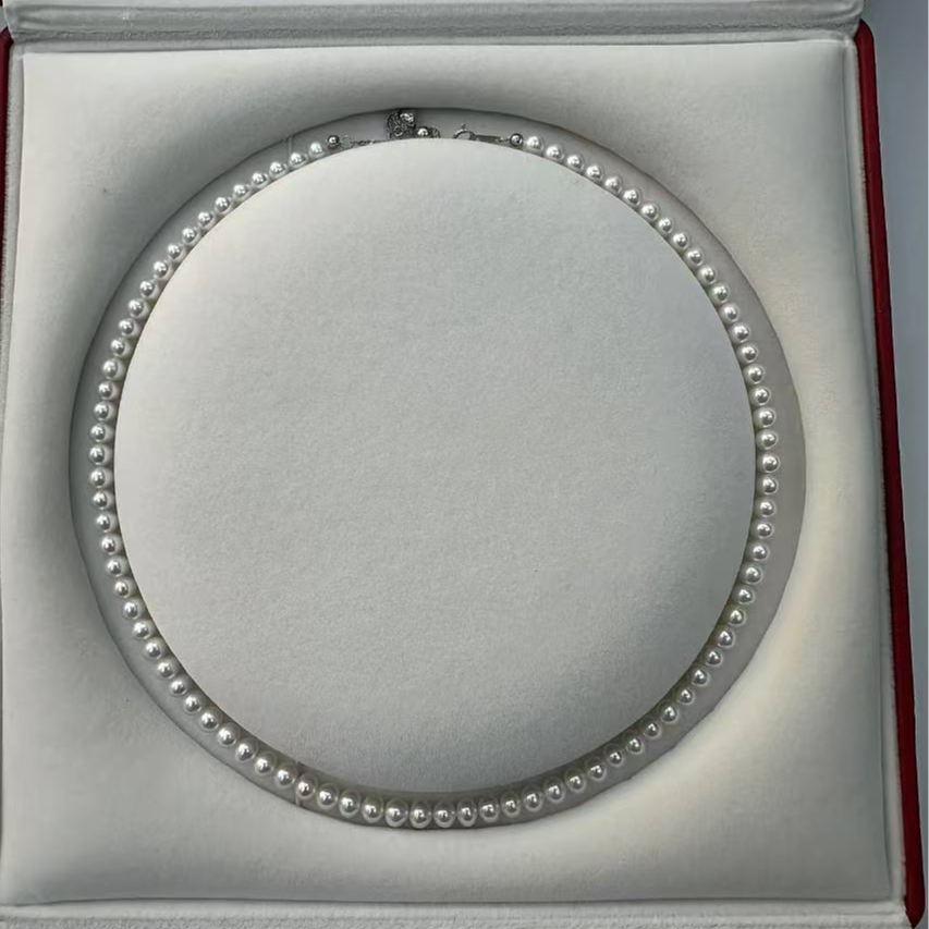 7.5-8.5mm天然淡水珍珠S925银扣头冷白极强光