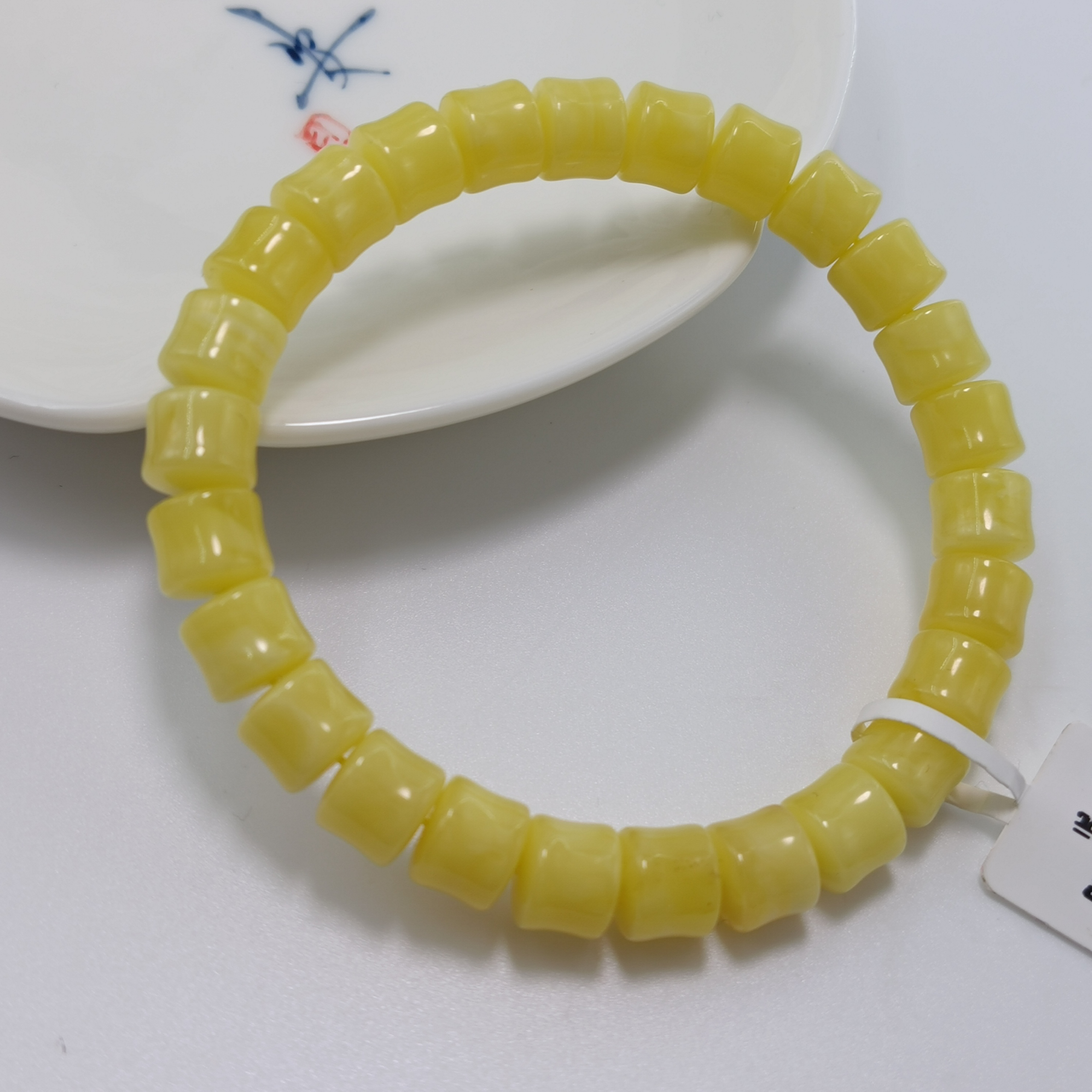 俄料蜜蜡满蜡精工竹节手串（天然原矿）~1932