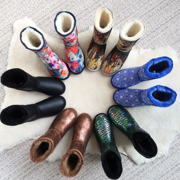 2022款中筒羊皮毛一体时尚轻奢保暖防滑耐磨雪地靴男女冬季加绒