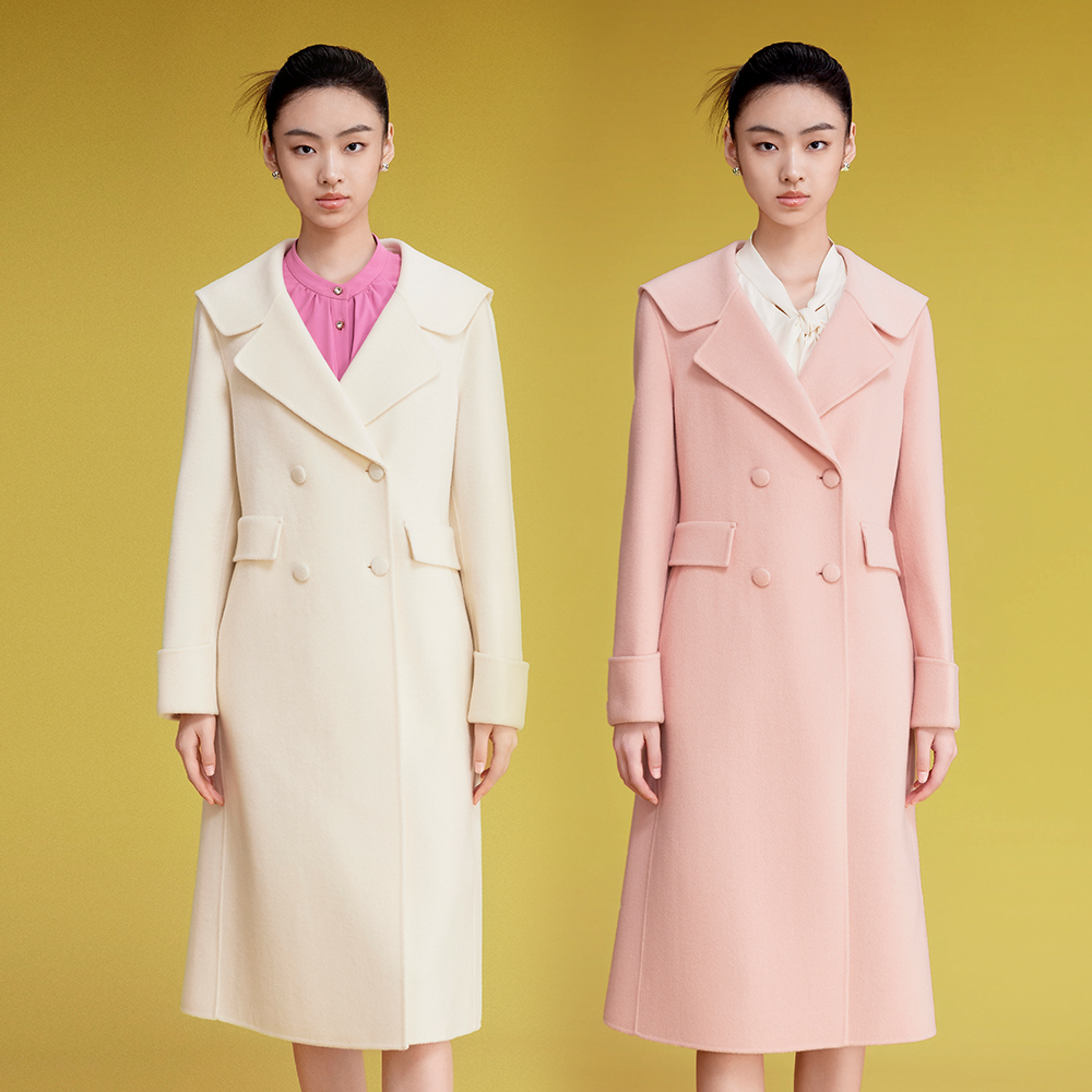 LIME/莱茵【邱莹莹专享】商场同款收腰双面呢长大衣LMED8BHLC001