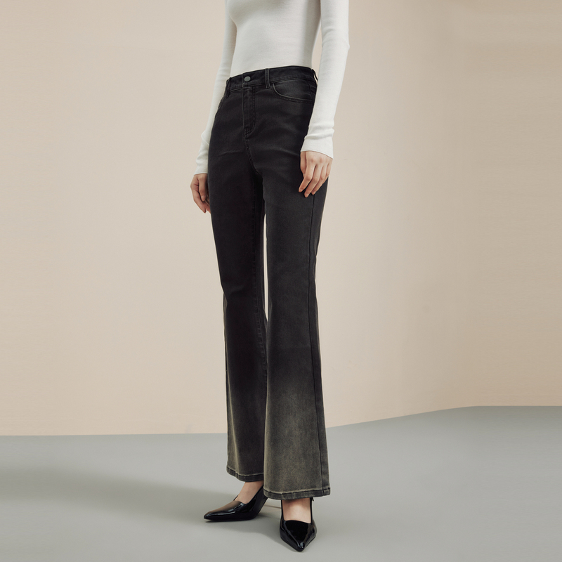 【粉丝专享】【浪漫巴黎】商场同款高腰微喇牛仔裤双色LDFD8BDPT801