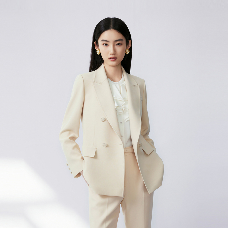 【粉丝专属】【悦己】秋季通勤百搭梭织上衣西装甜玉米色LMFC7BWJK102