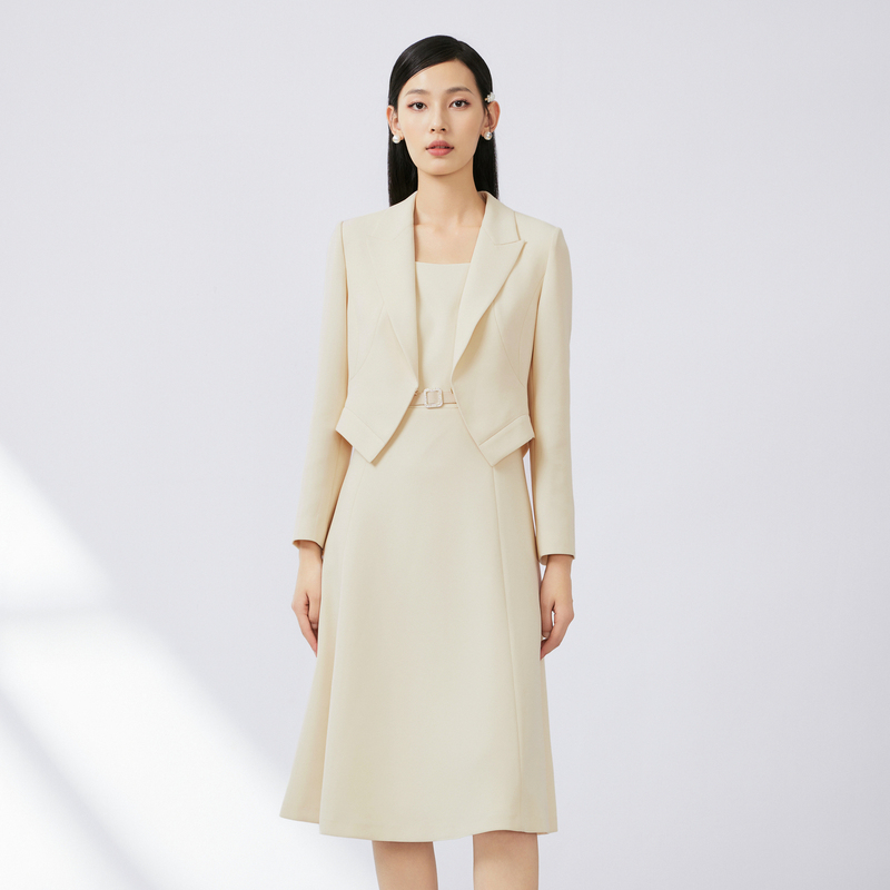 LIME/莱茵LIME/莱茵气质通勤梭织连衣裙LMFC7BWOP007