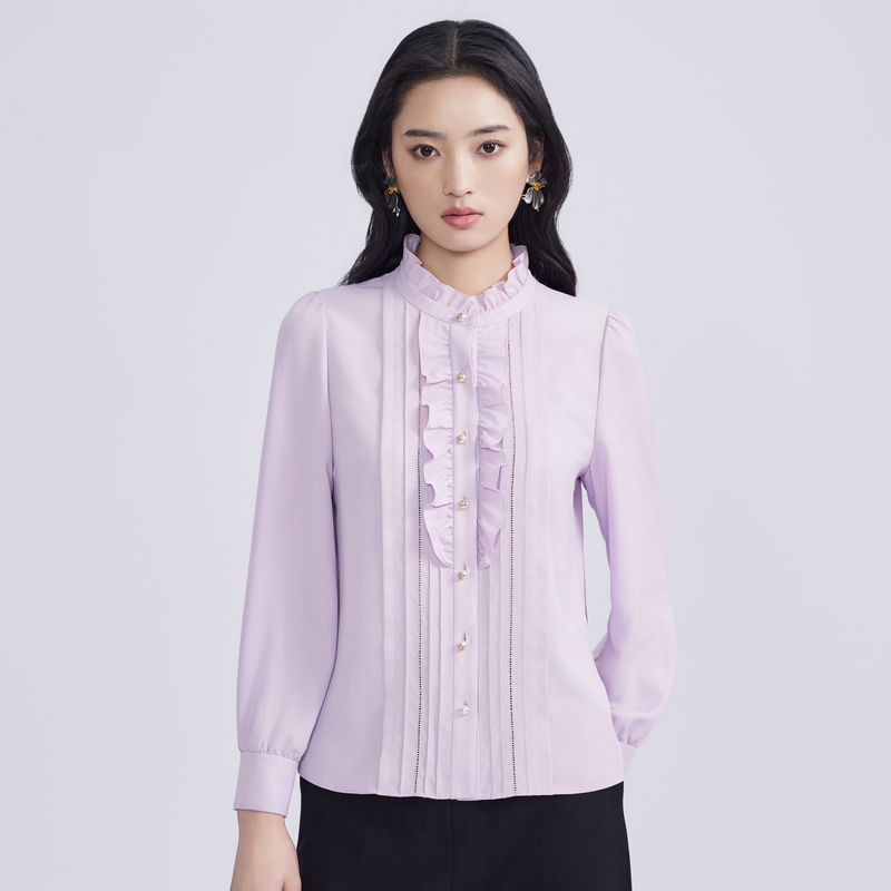 【粉丝专享】【摩登都市】春季百搭衬衫薰衣草紫色LMFADBWBL002