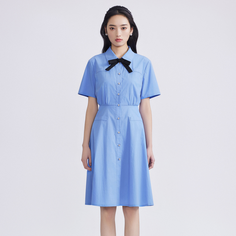 【粉丝专属】夏学院风减龄连衣裙巴黎蓝色LDFB4AWOP901