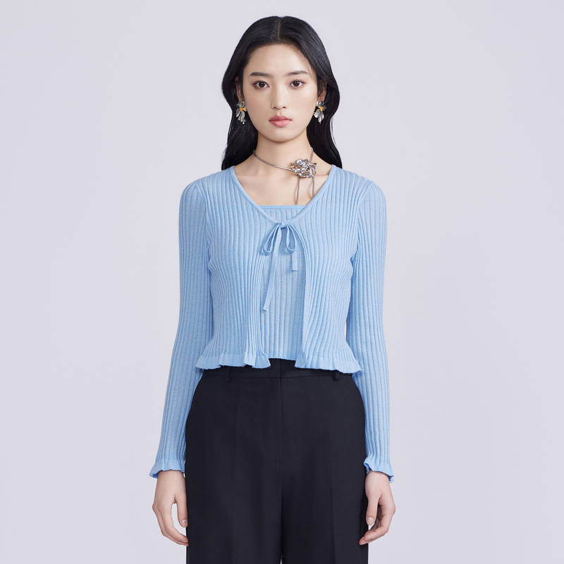 【粉丝专享】【夜色幻想】气质法式针织套头衫天双色LMFA2BKPR007