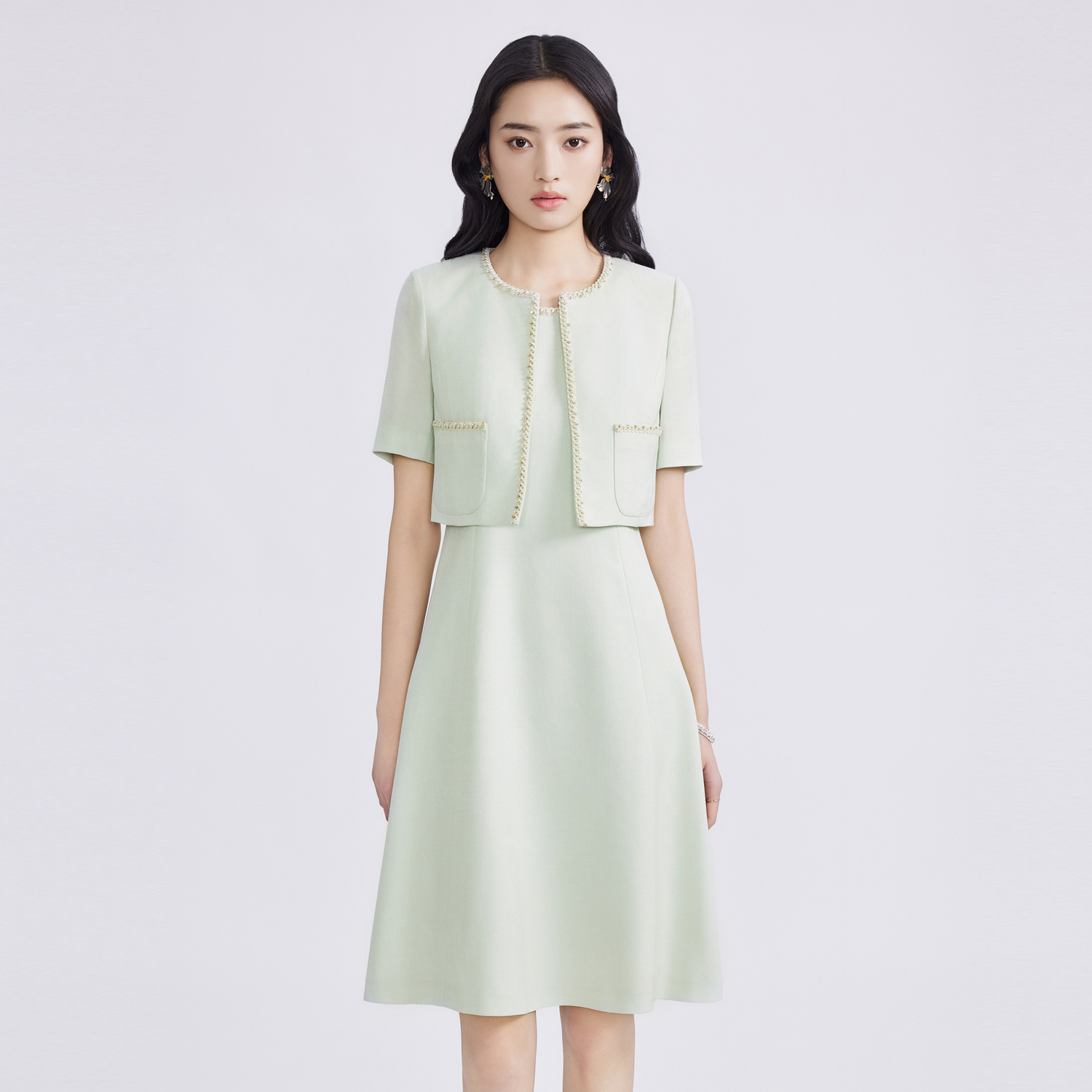 【粉丝专属】【旖旎夏日】夏季香风气质短外套薄雾草地色LMFB4BWCJ604