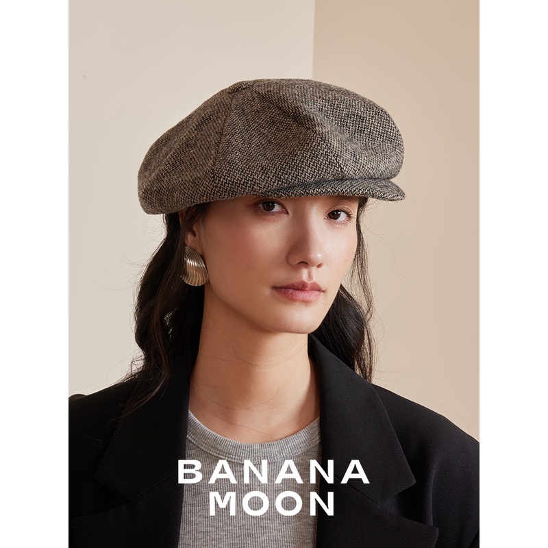 不费力时髦_再设计人字纹秋冬点子毛呢报童帽两种戴法英伦鸭舌帽