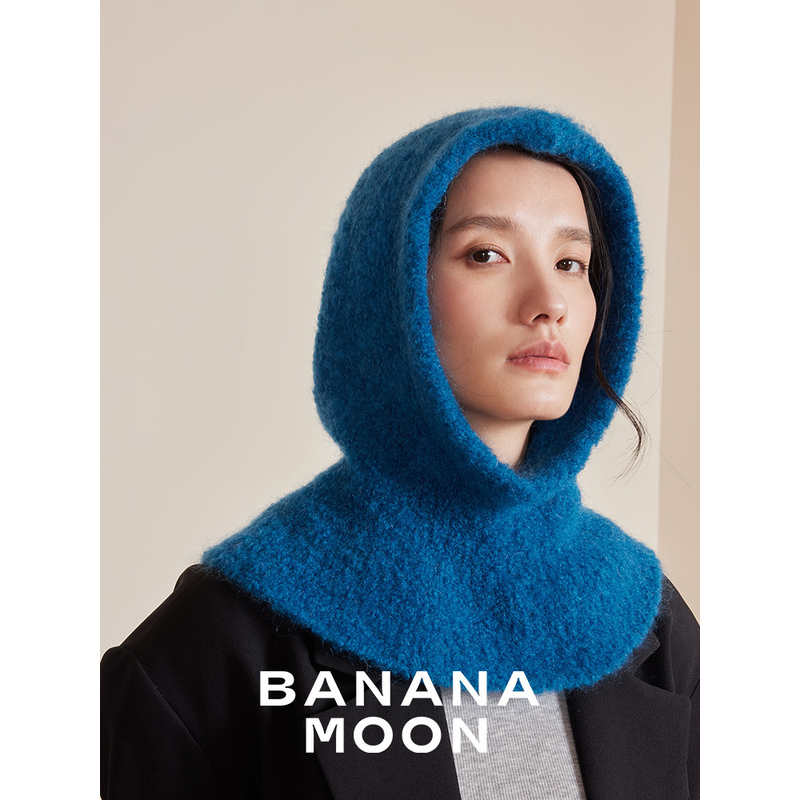 复古造型御寒圈圈纱_超柔软不扎马海毛羊毛混纺巴拉克拉法套头帽