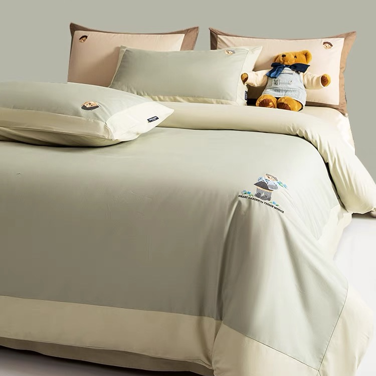 15号箱 新款全棉四件套 tw小熊刺绣系列 富二代 少女与骑士