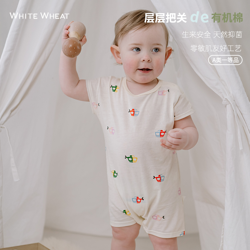 whitewheat夏季新款宝宝连体包屁衣WW24XL022