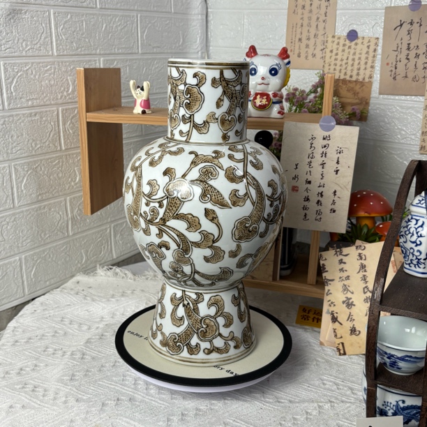 陶瓷花瓶美拉德色系花瓶摆件博古架桌面花瓶