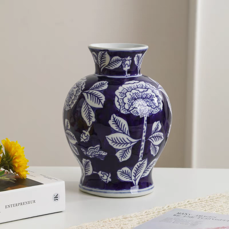 陶瓷新中式花瓶石榴桌面花瓶摆件